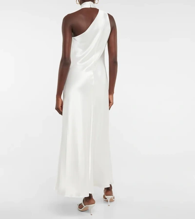Shop Galvan Bridal Ushuaia Satin Maxi Dress In White
