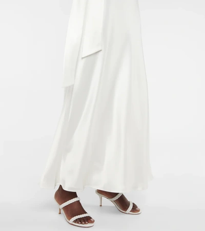 Shop Galvan Bridal Ushuaia Satin Maxi Dress In White