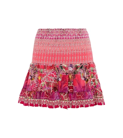 Shop Camilla Embellished Silk Miniskirt In Glasshouse Romance