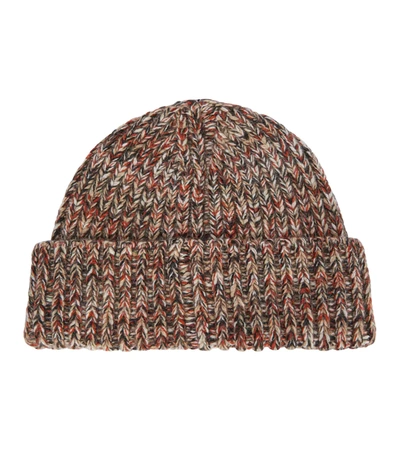 Shop Chloé Cashmere And Wool Beanie In Multicolor Beige