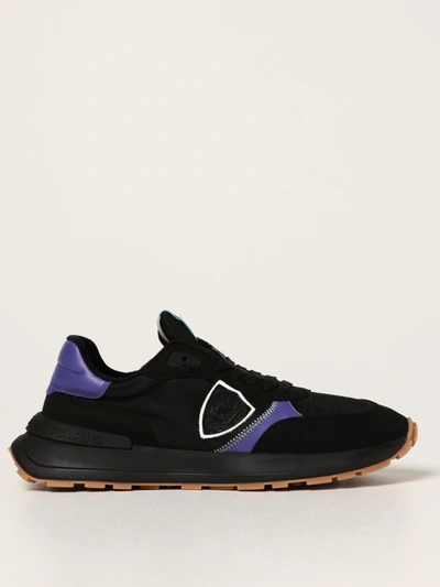 Shop Philippe Model Sneakers Antibes Tecnique  Sneakers In Synthetic Leather In Black