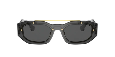 Shop Versace Unisex Sunglasses Ve2235 Biggie In Dark Grey