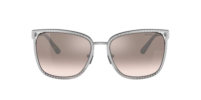 Michael Kors Woman Sunglass Mk1098b Stockholm In Brown Silver Flash