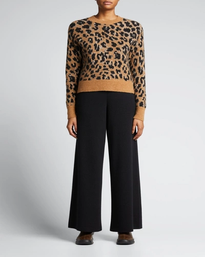 Shop Frame Cheetah-print Crewneck Sweater In Noir Multi