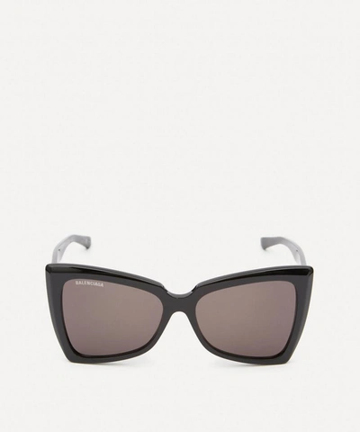 Shop Balenciaga Oversized Butterfly Sunglasses In Black