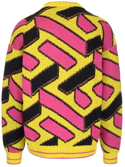 Shop Versace Men's Yellow Wool Sweater