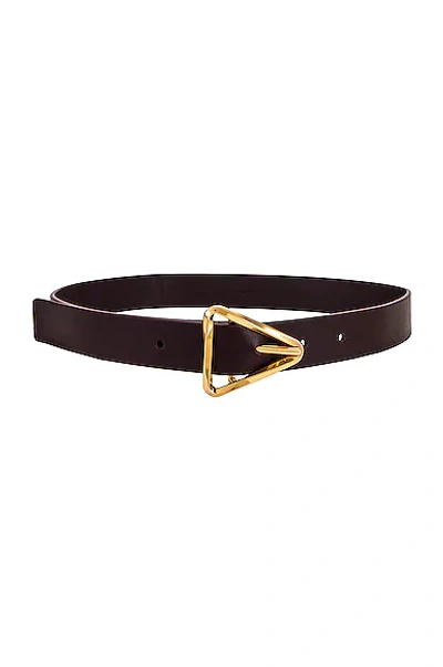 Shop Bottega Veneta New Triangle Leather Belt In Grape & Gold
