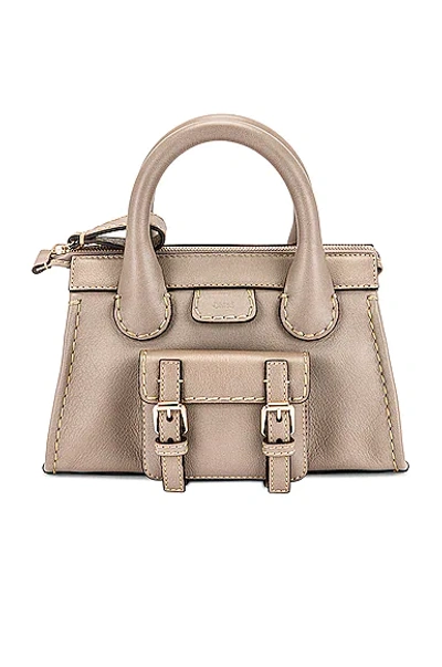 Shop Chloé Mini Edith Day Bag In Cashmere Grey