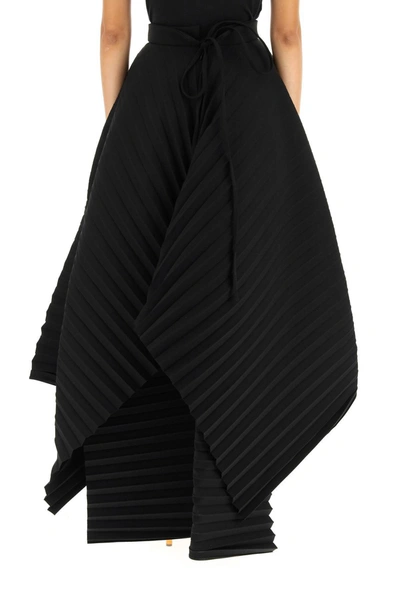 Shop A.w.a.k.e. Mode Asymmetric Pleated Skirt In Black