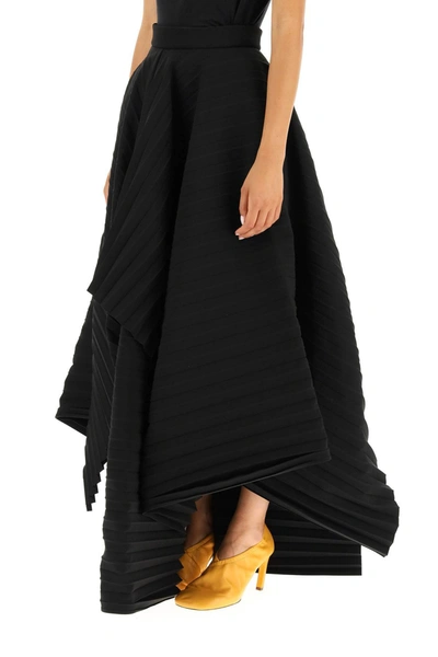 Shop A.w.a.k.e. Mode Asymmetric Pleated Skirt In Black