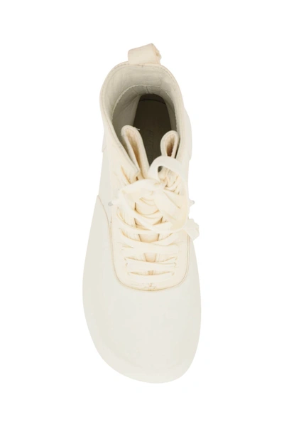 Shop Ambush Rubber And Leather Hi-top Sneakers In White