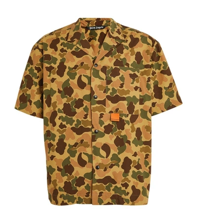 Shop Palm Angels Button-up Camouflage Shirt In Green