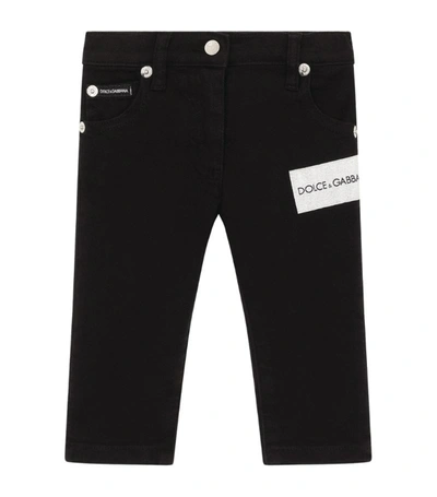 Shop Dolce & Gabbana Kids Cotton-rich 5-pocket Trousers (3-30 Months) In Multi