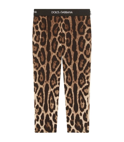 Shop Dolce & Gabbana Silk Leopard Print Leggings (2-6 Years) In Multi