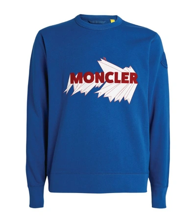 Shop Moncler Graphic Logo Sweatshirt In Blue
