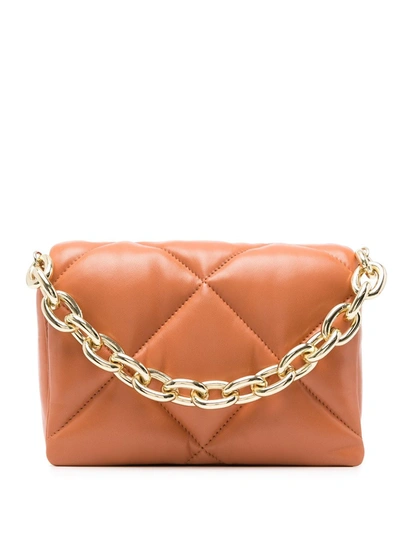 Shop Stand Studio Quilted Leather Crossbody Bag In Orange