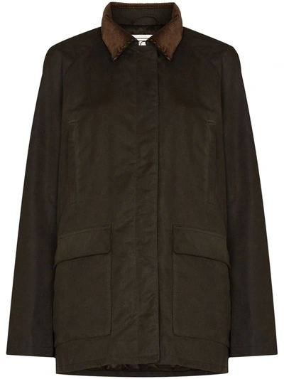 Shop Totême Country Elbow-patch Detail Jacket In Green