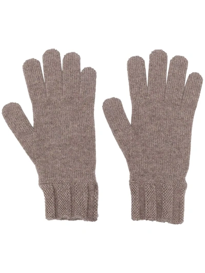 Shop Woolrich Knitted Cashmere Gloves In Nude