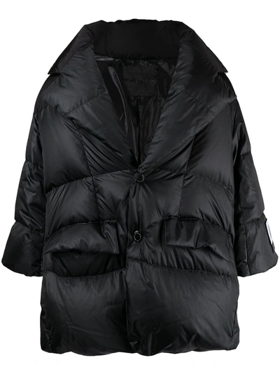 Shop Fumito Ganryu Oversized Quilted Jacket In Schwarz