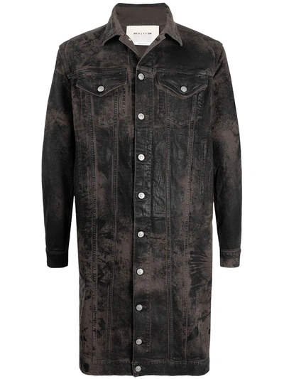 Shop Alyx Button-up Long-length Denim Jacket In Braun