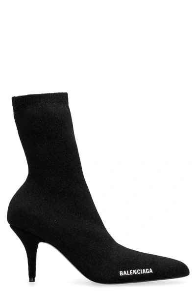 Shop Balenciaga Knife Sock Ankle Boots In Black