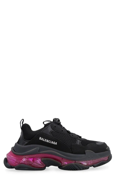 Shop Balenciaga Triple S Clear Sole Sneakers In Black