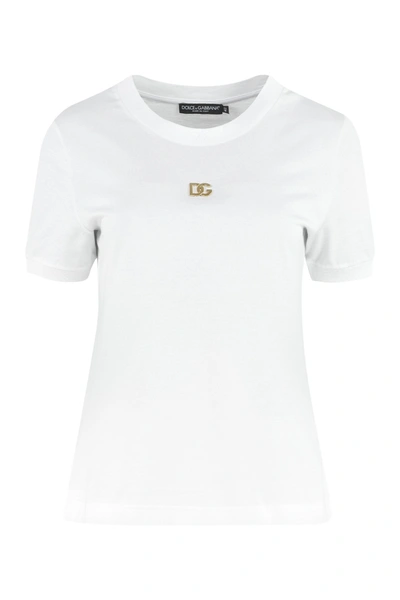 Shop Dolce & Gabbana Dg Logo Plaque T In White
