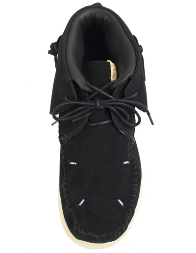 Shop Visvim Lhamo-folk Suede Sneakers In Black