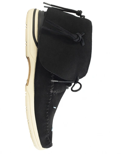 Shop Visvim Lhamo-folk Suede Sneakers In Black