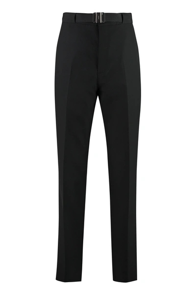Shop Givenchy Elasticated Waistband Straight Leg Trousers In Black