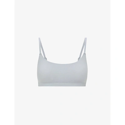 Shop Skims Fits Everybody Scoop-neck Stretch-woven Bra In Moonstone