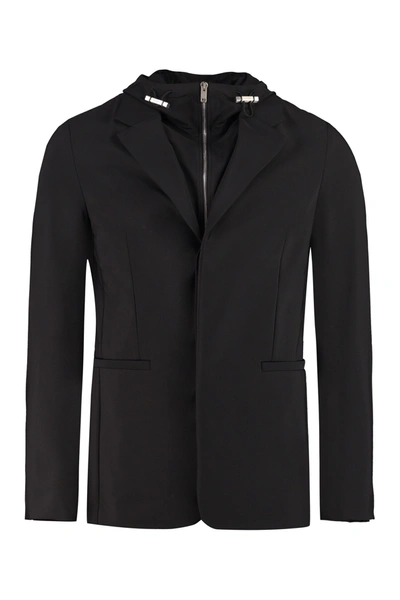 Shop Givenchy Removable Layered Hooded Jacket In Black