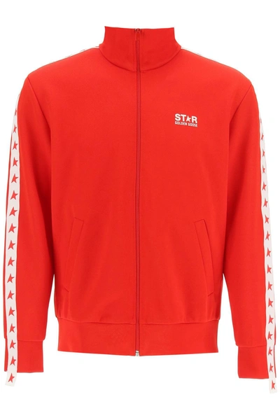 Shop Golden Goose Deluxe Brand Star Tape Zipped Jacket In Red