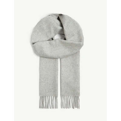 Shop Johnstons Women's Silver Fringed Cashmere Scarf