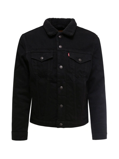 Shop Levi's Sherpa Trucker Jacket In Black