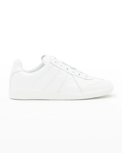 Shop Maison Margiela Replica Patent Leather Low-top Sneakers In White