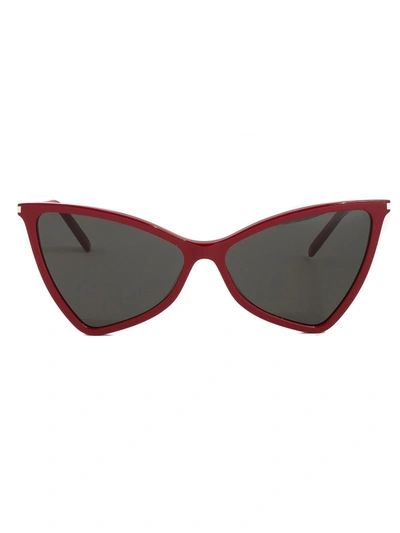 Shop Saint Laurent Eyewear Jerry Thin Sunglasses In Red