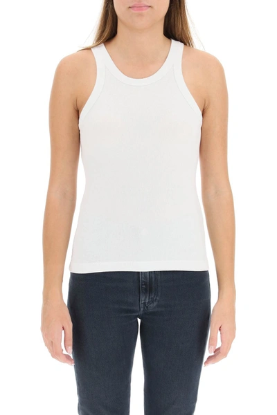 Shop Totême Curved Rib Tank Top In White