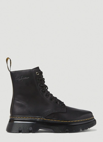 Yohji Yamamoto X Dr. Martens Logo Engraved Ankle Boots In Black | ModeSens