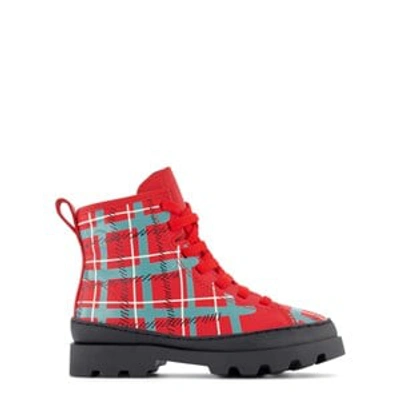 Shop Camper Red Exclusive Tartan Brutus Ankle Boots
