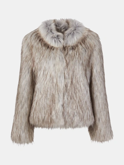 Shop Unreal Fur Fur Delish Jacket In Natural In Grey