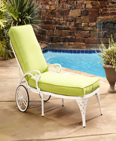 Shop Home Styles Biscayne White Chaise Lounge Chair Green Apple Cushion