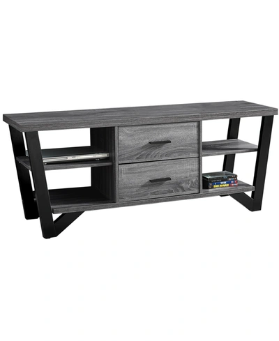 Shop Monarch Specialties 60"l Tv Stand With 2 Storage Drawers In Grey-black