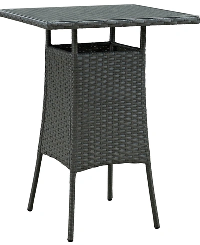 Shop Modway Sojourn Small Outdoor Patio Bar Table In Chocolate