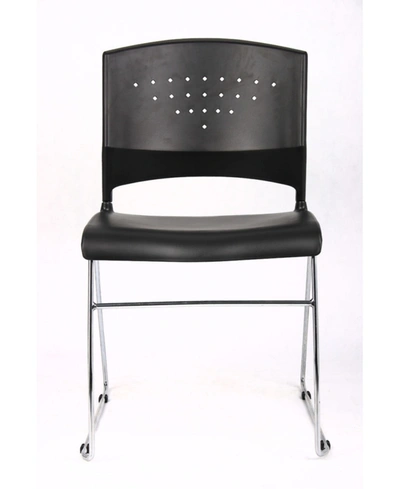 Shop Boss Office Products Black Stack Chair With Chrome Frame, Set Of 2