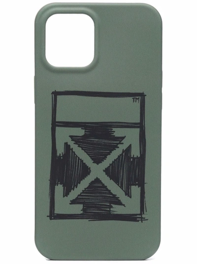 Shop Off-white Negative Mark Iphone 12 Pro Max Green And Black Green And Black