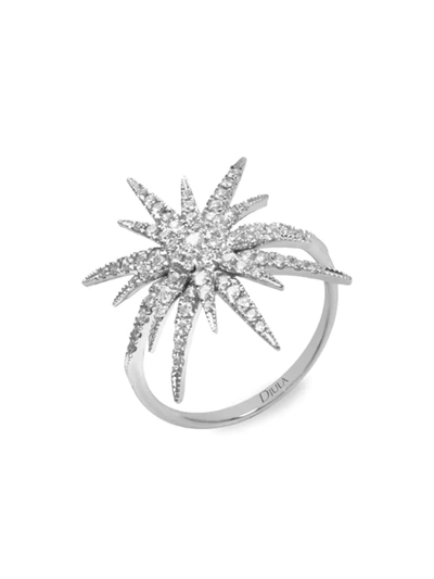 Shop Djula Women's Soleil 18k White Gold & Diamond Starburst Ring