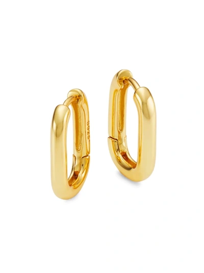 Shop Luv Aj Chain Link 14k Gold-plated Huggie Hoop Earrings