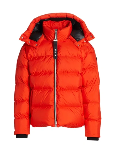 Shop Moose Knuckles Mcaskill Zip-up Hooded Jacket In Orange Com