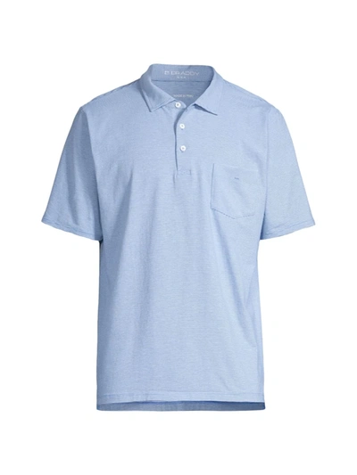 Shop B Draddy Men's Vin Micro Stripe Pocket Polo Shirt In Indigo Batik